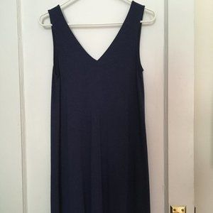 LOFT Women’s V-neck Sleeveless Swing Jersey Dress Blue--XS Petite